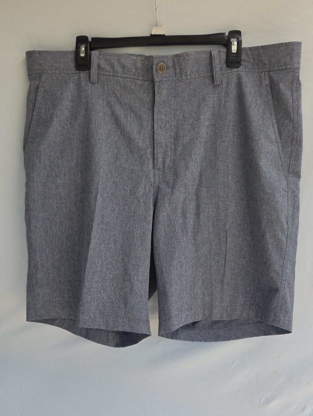 Men's Gray Flat Front Shorts - Casual Everyday Wear Sz 38